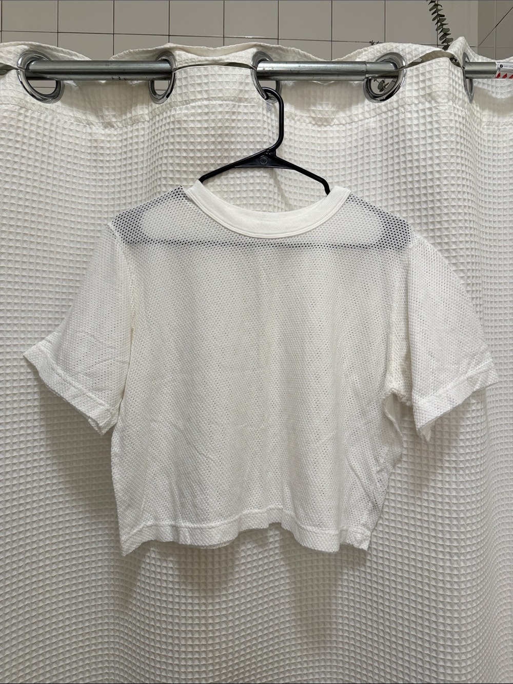 Michael Stars - Black Mesh Short-Sleeve Crop Top - One Size